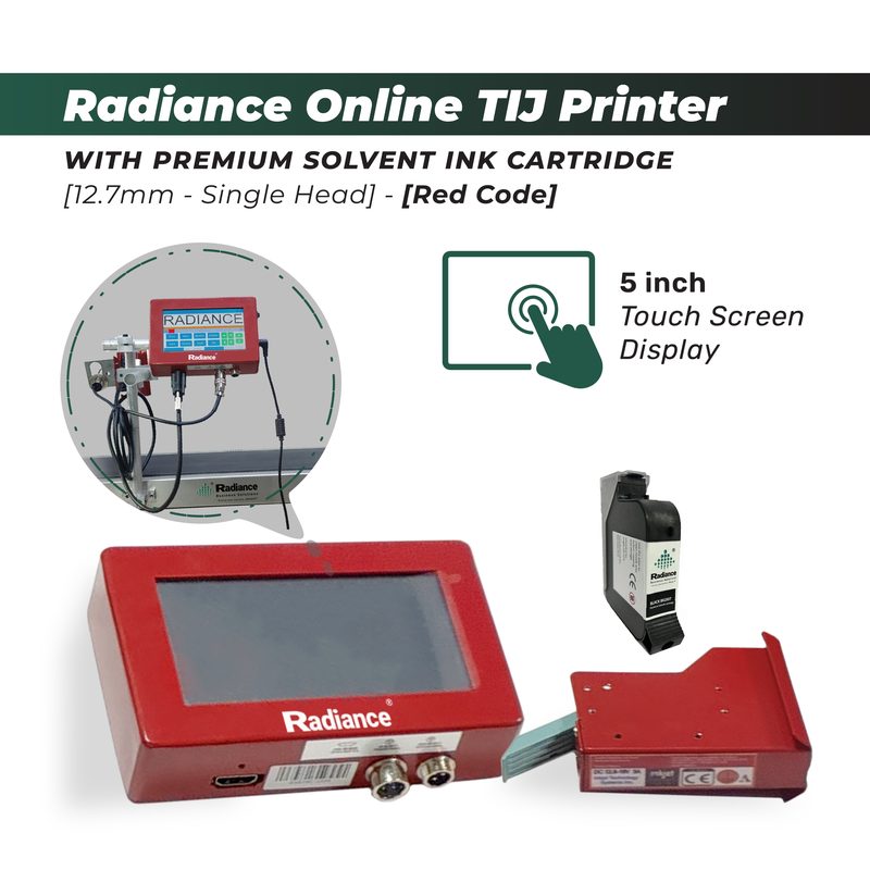Radiance 5 Inch Online TIJ 12.7mm Printer with Single head (Without Conveyor)